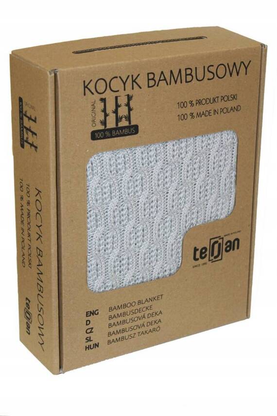 Kocyk bambusowy Squares Terjan - Silver