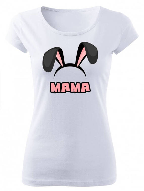 Koszulka damska "Mama Wielkanoc"  Moocha biały 