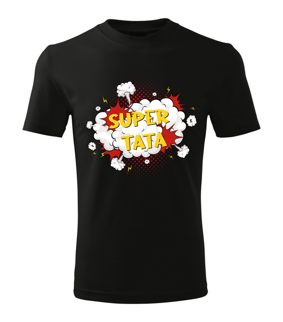 Koszulka męska "SUPER TATA" Moocha czarny