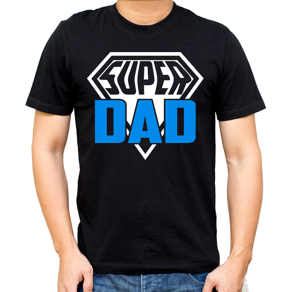 Koszulka męska "Super dad" Moocha czarny 