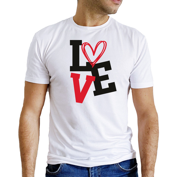 Koszulka męska "Walentynki Love 2024" Moocha biały  