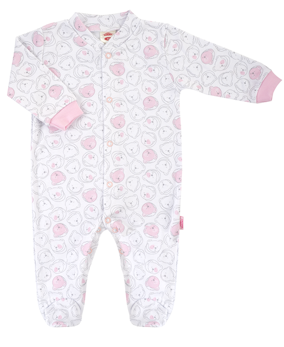 Pajacyk niemowlęcy "Pink Bears" Makoma 