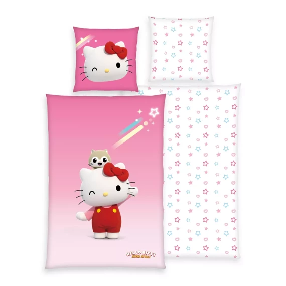 Pościel bawełniana Hello Kitty Herding różowy 