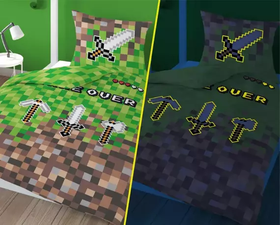 Pościel bawełniana świecąca w ciemności 4577 A Fluo 10 Minecraft Detexpol  