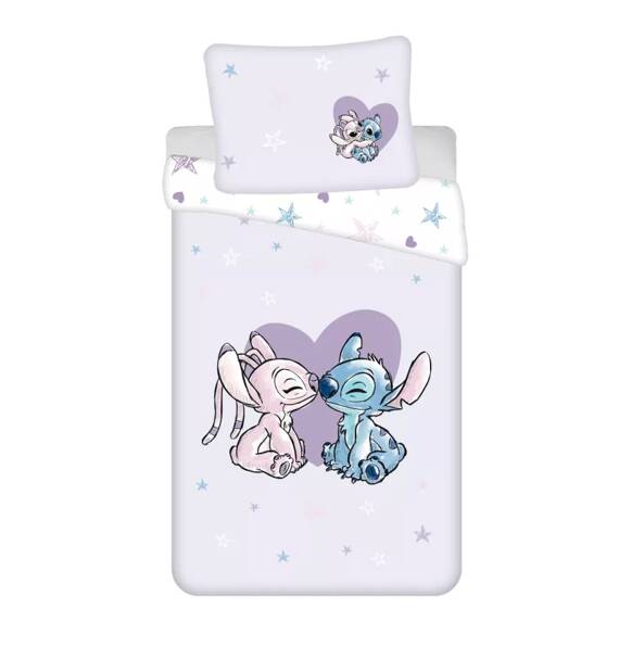 Pościel dziecięca bawełniana JF 24 Lilo i Stitch Heart wrzosowa Jerry Fabrics