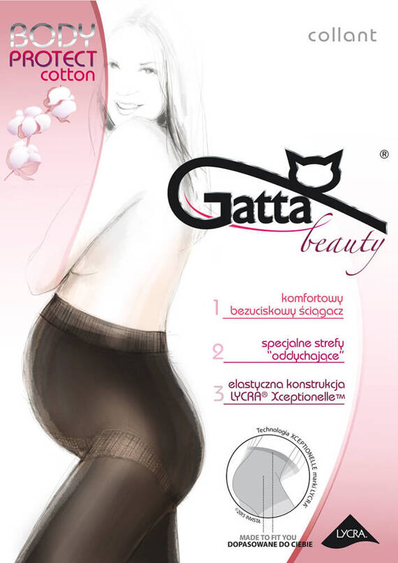 Rajstopy Body Protect Cotton Mama Gatta - nero 