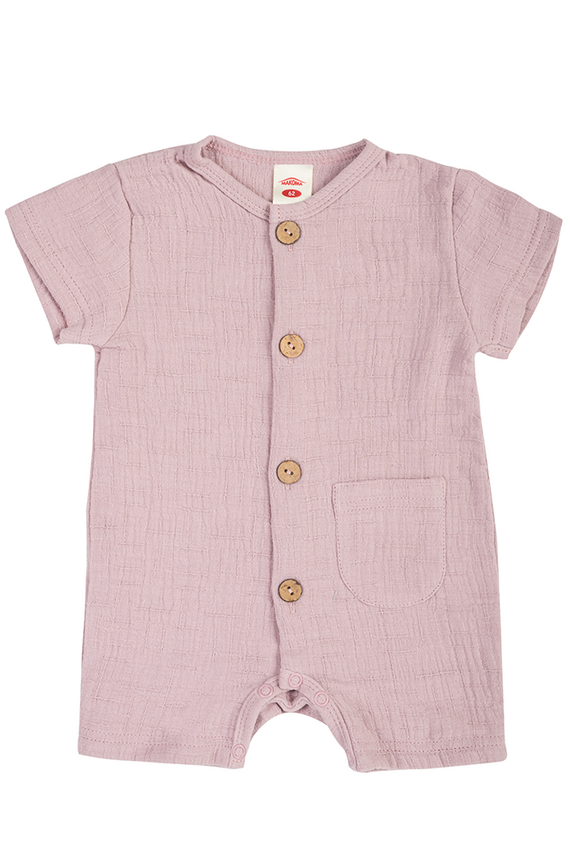 Rampers niemowlęcy"Bamboo Muslin Pink"  Makoma 