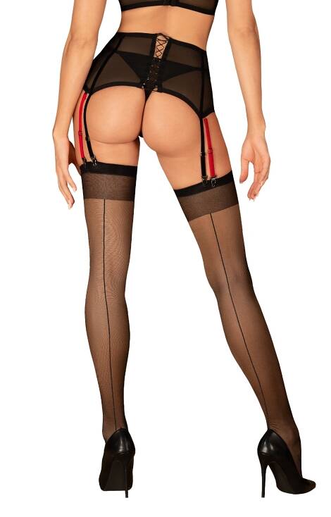 S822 Glandez Stockings Pończochy do pasa Obsessive czarny 