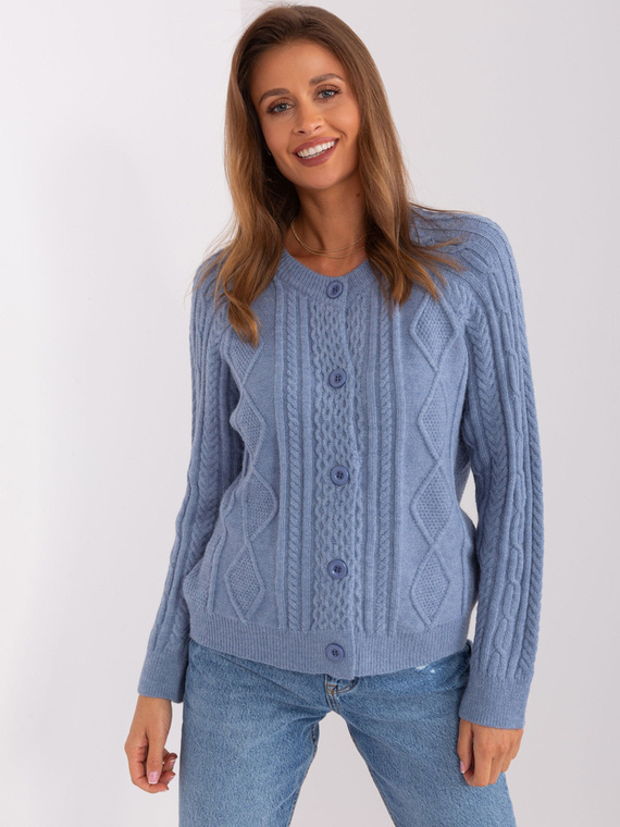 Sweter rozpinany AT-SW-2346-2.99P Paris - szaro-niebieski