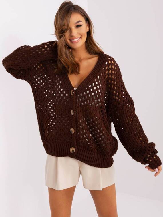 Sweter rozpinany BA-SW-9009.26P Paris - ciemny brązowy