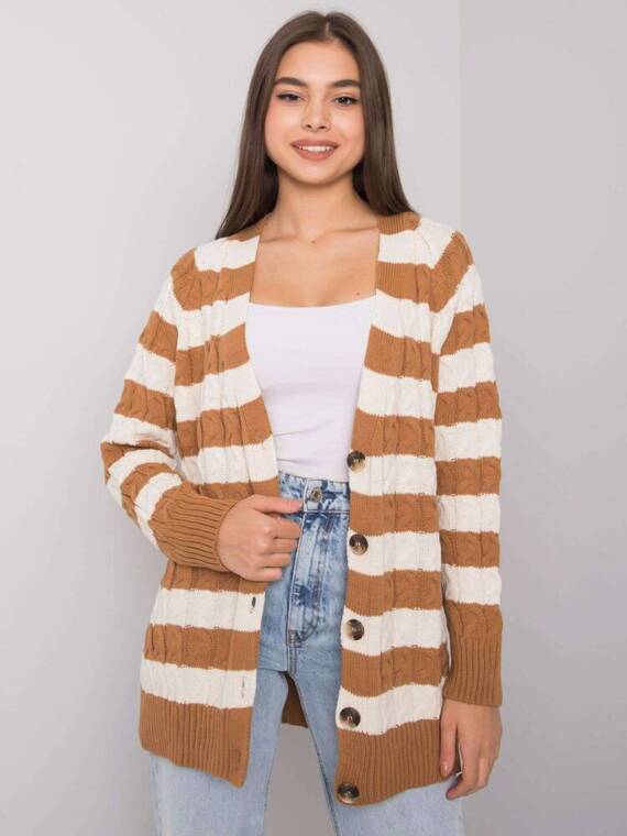 Sweter rozpinany FE-SW-3358.13 Paris - camelowy