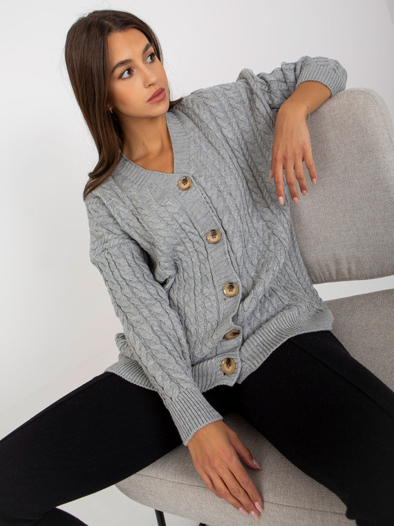 Sweter rozpinany LC-SW-8008.80P Paris - szary