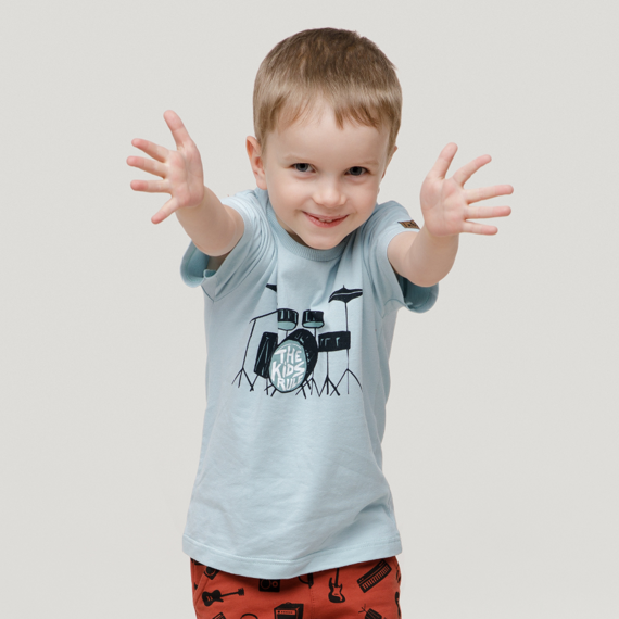 T-shirt dla chłopca Lets Rock Pinokio - niebieski 
