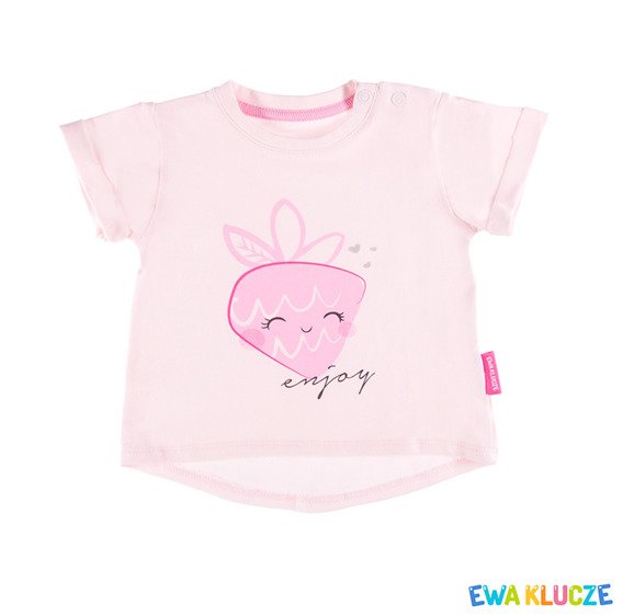 T-shirt dla dziewczynki "SUN" Ewa Klucze - jasny róż