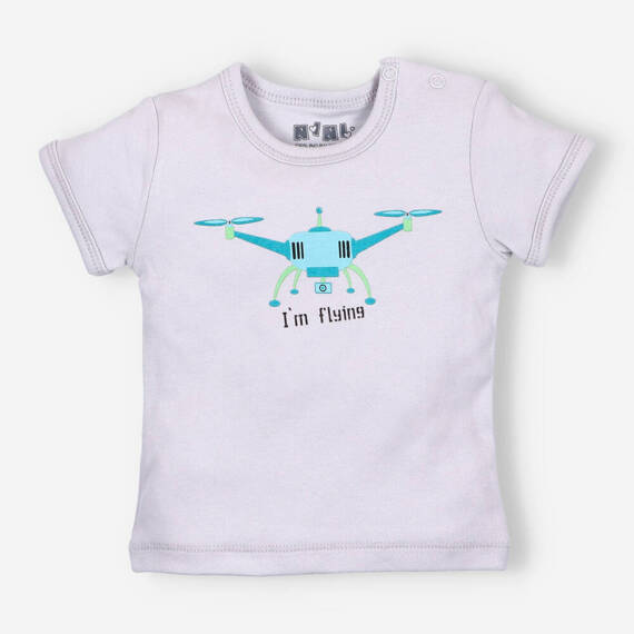 T-shirt z bawełny organicznej Drone Nini szary