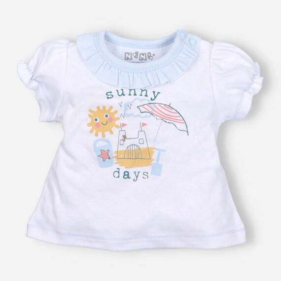 T-shirt z bawełny organicznej Sunny Nini biały