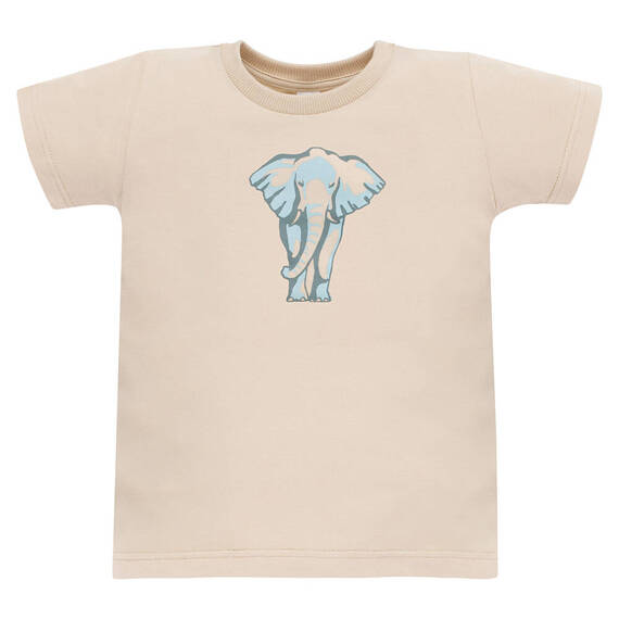 T-shirt z nadrukiem Safari Pinokio - beżowy słoń 